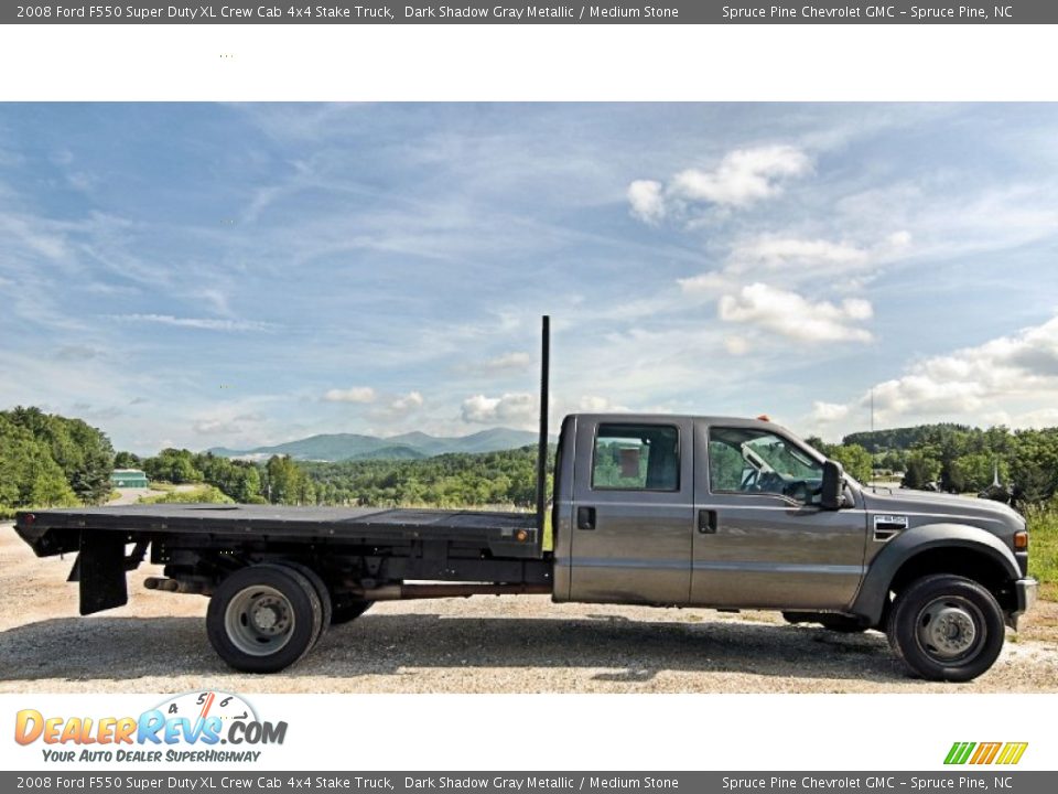 2008 Ford F550 Super Duty XL Crew Cab 4x4 Stake Truck Dark Shadow Gray Metallic / Medium Stone Photo #6