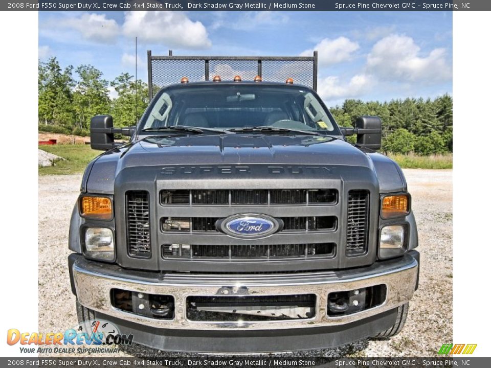 2008 Ford F550 Super Duty XL Crew Cab 4x4 Stake Truck Dark Shadow Gray Metallic / Medium Stone Photo #7