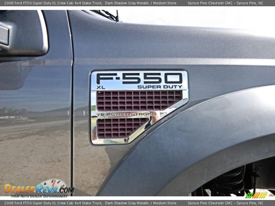 2008 Ford F550 Super Duty XL Crew Cab 4x4 Stake Truck Dark Shadow Gray Metallic / Medium Stone Photo #8