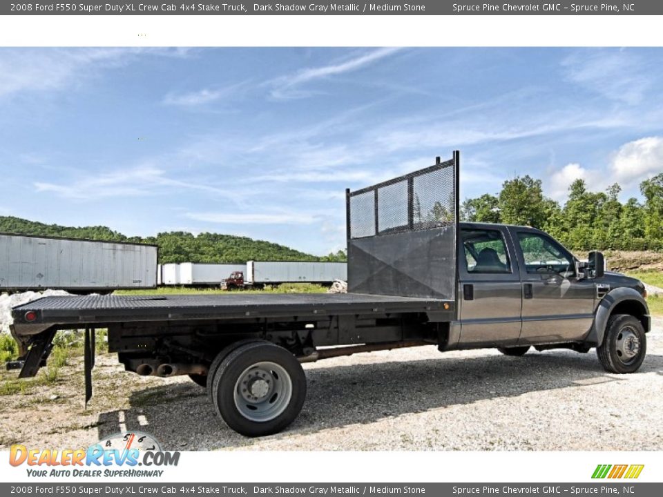 2008 Ford F550 Super Duty XL Crew Cab 4x4 Stake Truck Dark Shadow Gray Metallic / Medium Stone Photo #11