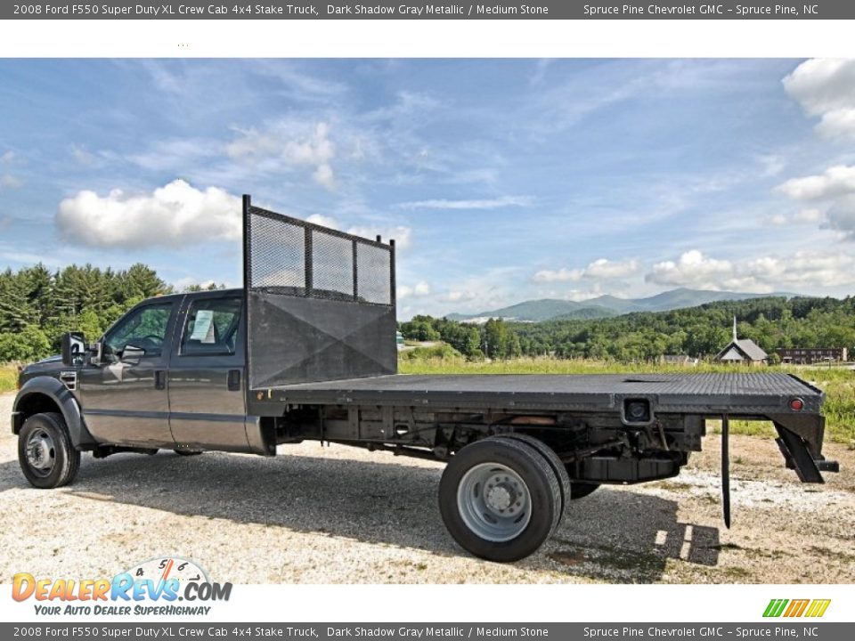 2008 Ford F550 Super Duty XL Crew Cab 4x4 Stake Truck Dark Shadow Gray Metallic / Medium Stone Photo #12