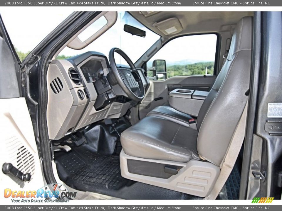 2008 Ford F550 Super Duty XL Crew Cab 4x4 Stake Truck Dark Shadow Gray Metallic / Medium Stone Photo #15