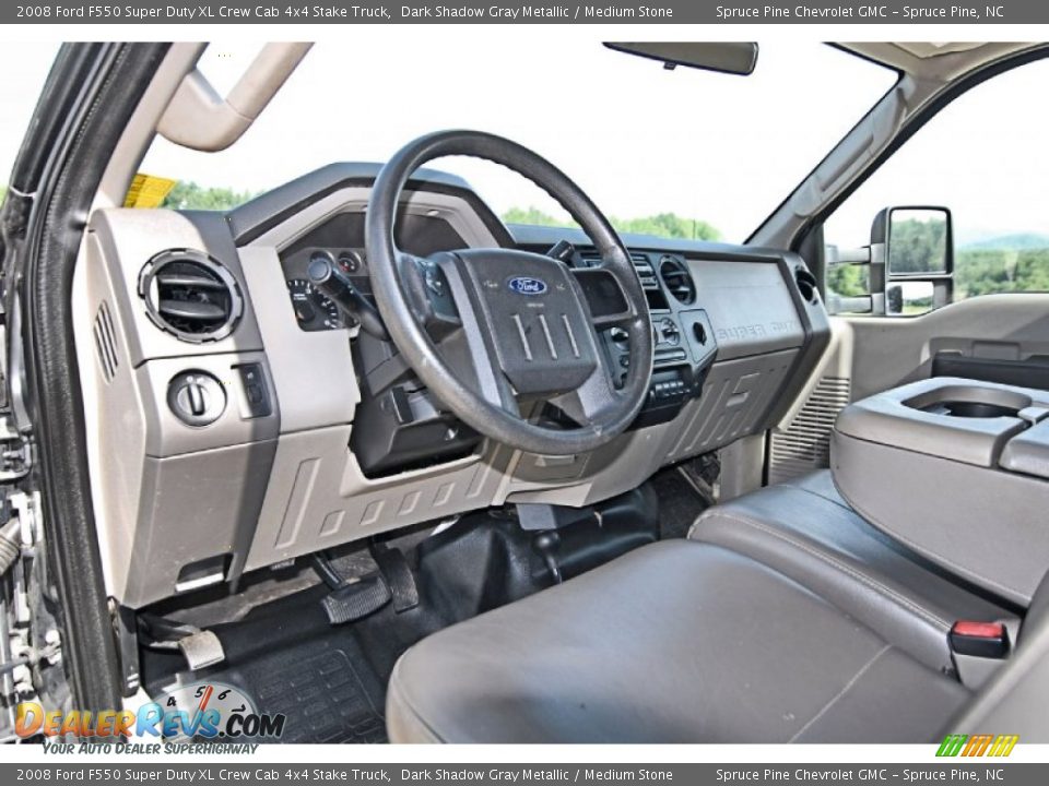 2008 Ford F550 Super Duty XL Crew Cab 4x4 Stake Truck Dark Shadow Gray Metallic / Medium Stone Photo #16