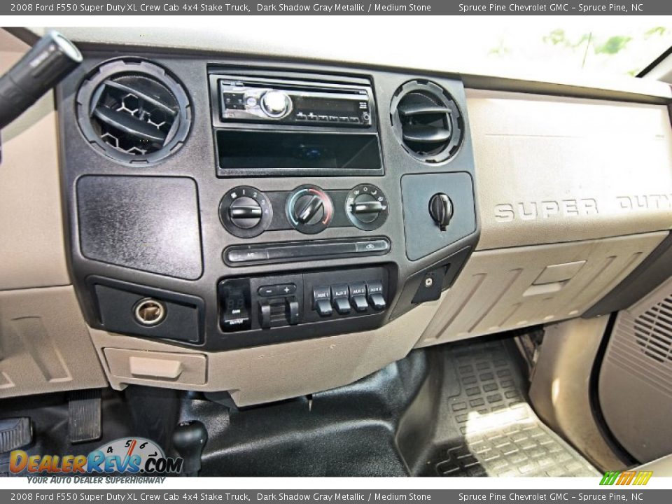 2008 Ford F550 Super Duty XL Crew Cab 4x4 Stake Truck Dark Shadow Gray Metallic / Medium Stone Photo #18