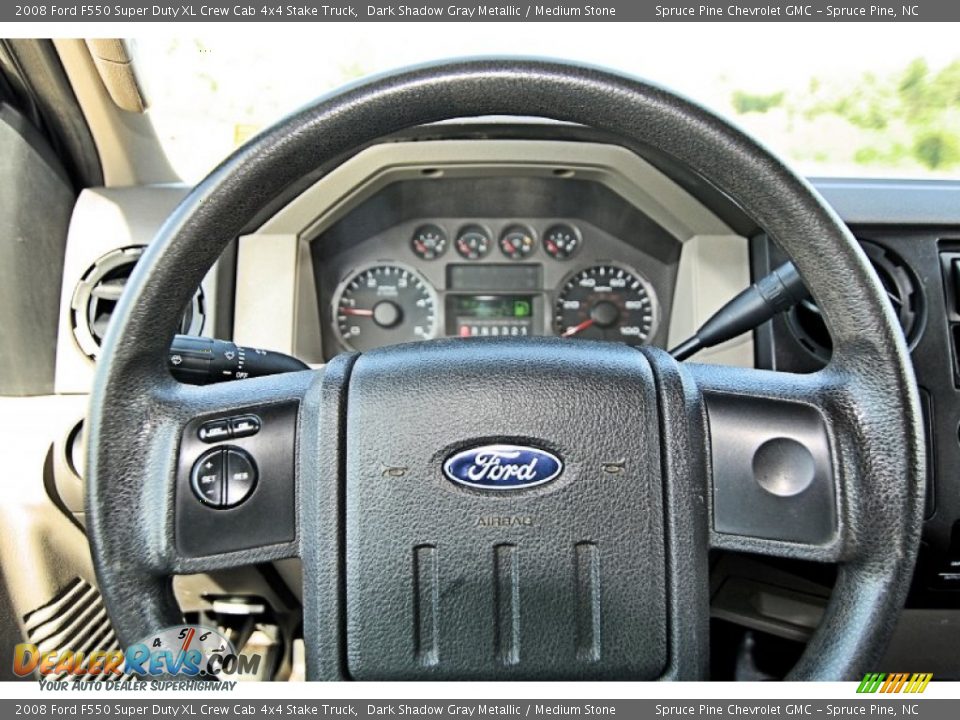 2008 Ford F550 Super Duty XL Crew Cab 4x4 Stake Truck Dark Shadow Gray Metallic / Medium Stone Photo #19