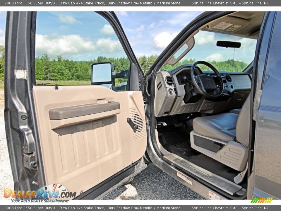 2008 Ford F550 Super Duty XL Crew Cab 4x4 Stake Truck Dark Shadow Gray Metallic / Medium Stone Photo #21