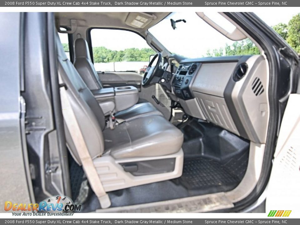 2008 Ford F550 Super Duty XL Crew Cab 4x4 Stake Truck Dark Shadow Gray Metallic / Medium Stone Photo #22