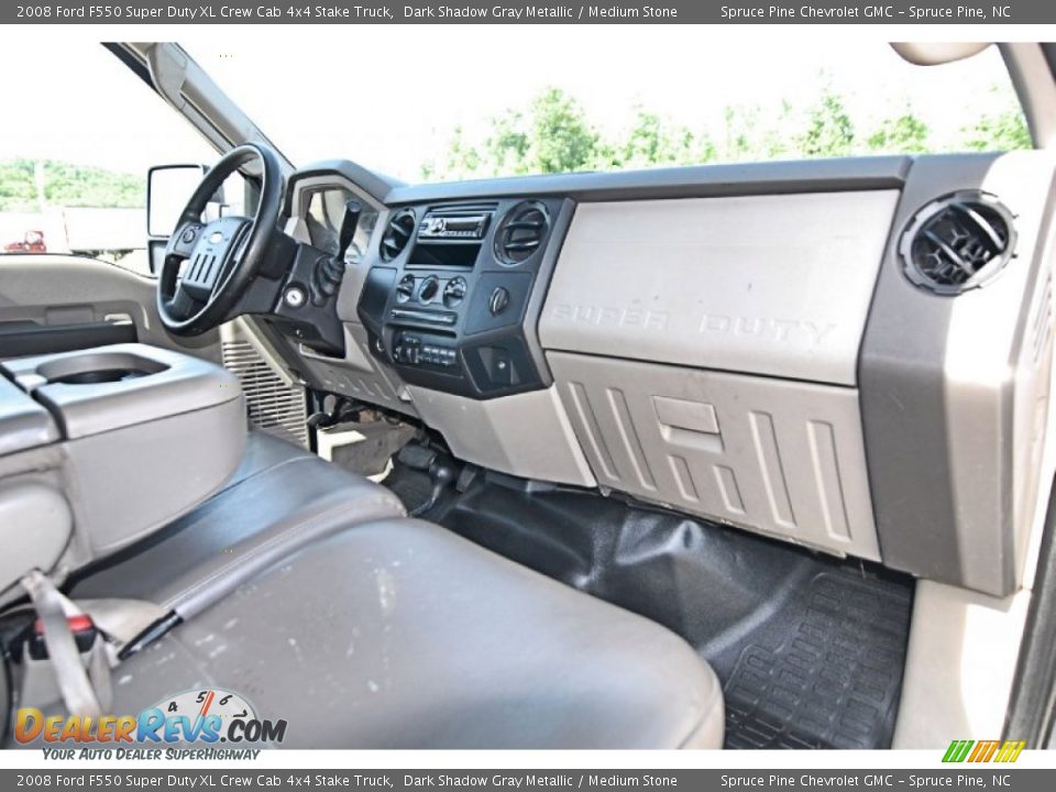 2008 Ford F550 Super Duty XL Crew Cab 4x4 Stake Truck Dark Shadow Gray Metallic / Medium Stone Photo #23