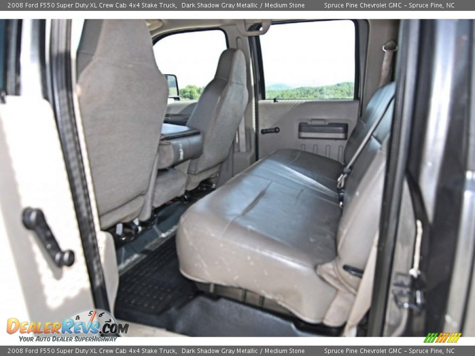 2008 Ford F550 Super Duty XL Crew Cab 4x4 Stake Truck Dark Shadow Gray Metallic / Medium Stone Photo #25