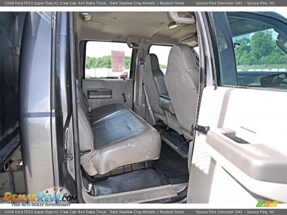 2008 Ford F550 Super Duty XL Crew Cab 4x4 Stake Truck Dark Shadow Gray Metallic / Medium Stone Photo #26