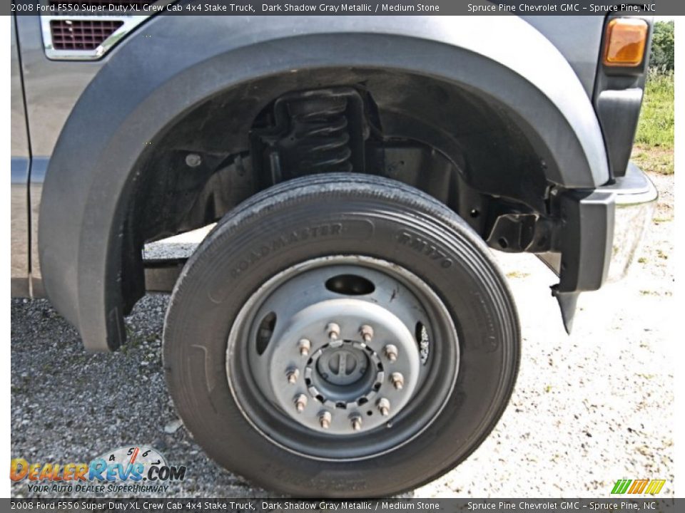 2008 Ford F550 Super Duty XL Crew Cab 4x4 Stake Truck Dark Shadow Gray Metallic / Medium Stone Photo #27