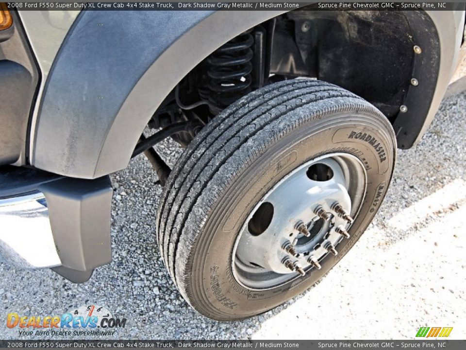 2008 Ford F550 Super Duty XL Crew Cab 4x4 Stake Truck Dark Shadow Gray Metallic / Medium Stone Photo #28