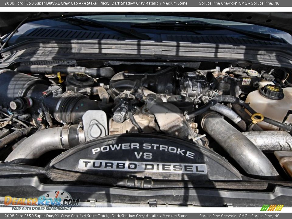 2008 Ford F550 Super Duty XL Crew Cab 4x4 Stake Truck Dark Shadow Gray Metallic / Medium Stone Photo #31