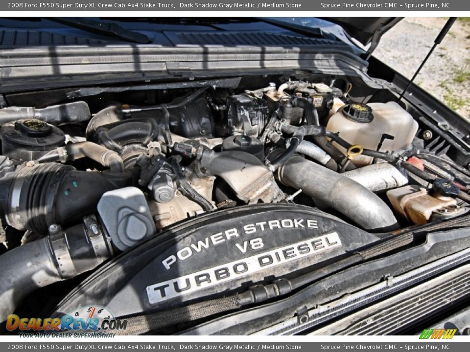 2008 Ford F550 Super Duty XL Crew Cab 4x4 Stake Truck Dark Shadow Gray Metallic / Medium Stone Photo #32