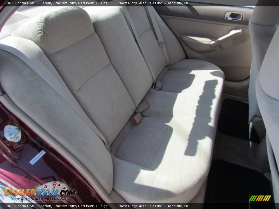 2002 Honda Civic LX Sedan Radiant Ruby Red Pearl / Beige Photo #16
