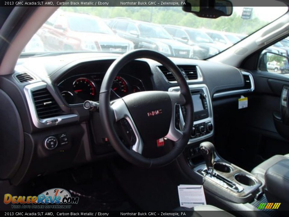 2013 GMC Acadia SLT AWD Carbon Black Metallic / Ebony Photo #10