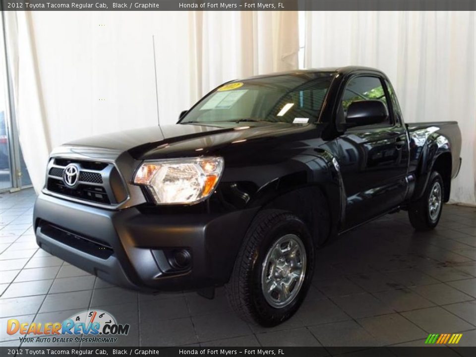 2012 Toyota Tacoma Regular Cab Black / Graphite Photo #6