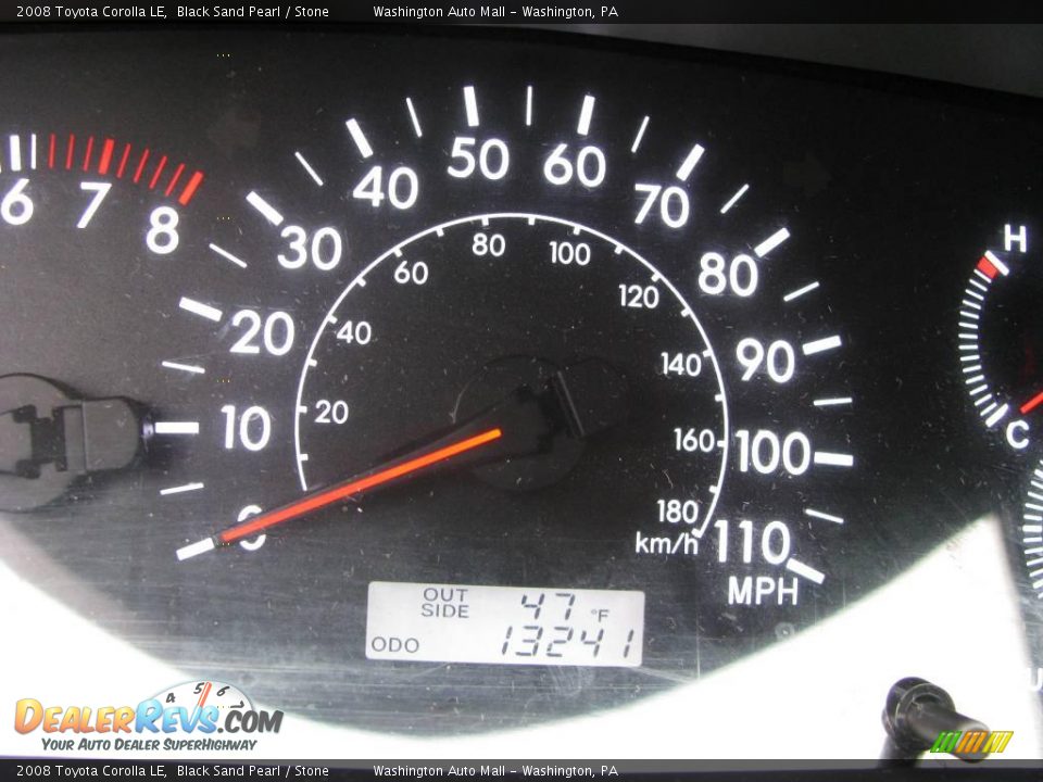 2008 Toyota Corolla LE Black Sand Pearl / Stone Photo #20