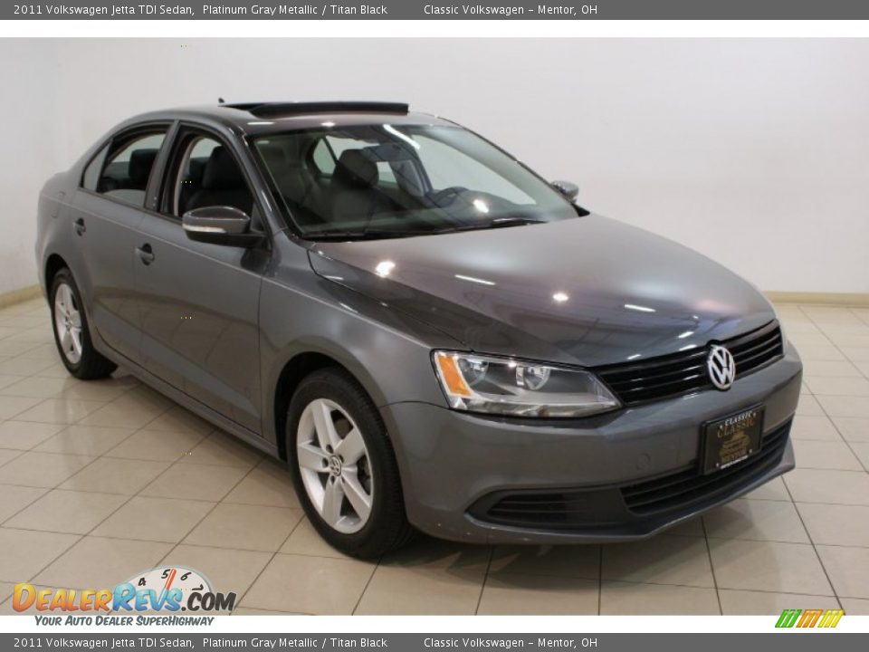 2011 Volkswagen Jetta TDI Sedan Platinum Gray Metallic / Titan Black Photo #1