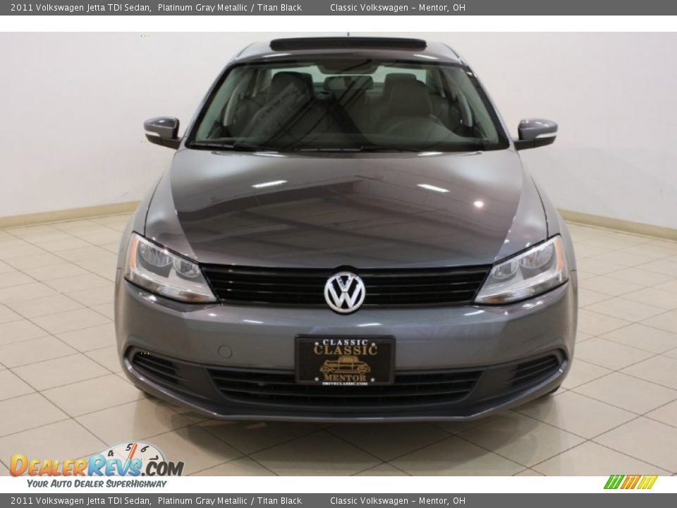 2011 Volkswagen Jetta TDI Sedan Platinum Gray Metallic / Titan Black Photo #2