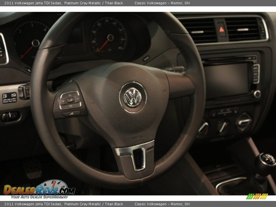 2011 Volkswagen Jetta TDI Sedan Platinum Gray Metallic / Titan Black Photo #6