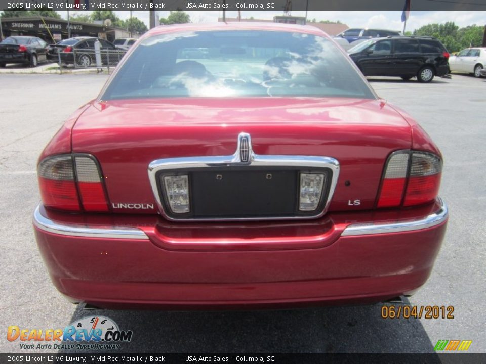 2005 Lincoln LS V6 Luxury Vivid Red Metallic / Black Photo #7