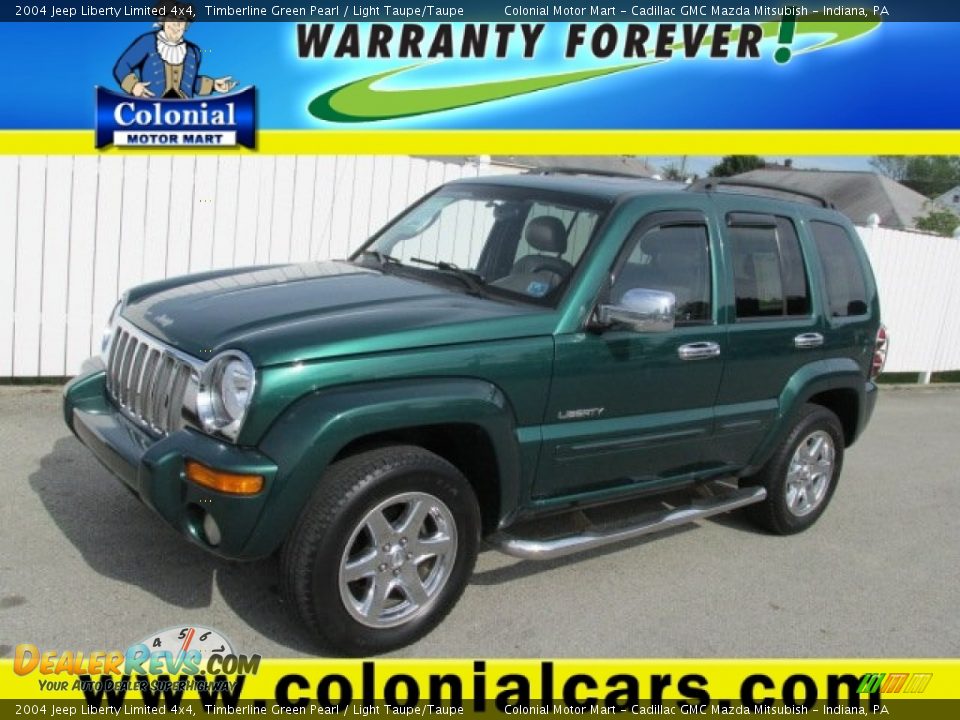 2004 Jeep Liberty Limited 4x4 Timberline Green Pearl / Light Taupe/Taupe Photo #1