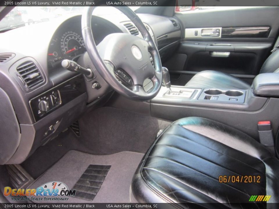 2005 Lincoln LS V6 Luxury Vivid Red Metallic / Black Photo #15