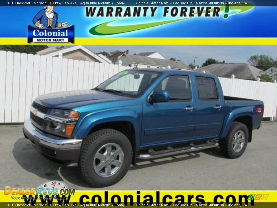 2011 Chevrolet Colorado LT Crew Cab 4x4 Aqua Blue Metallic / Ebony Photo #1