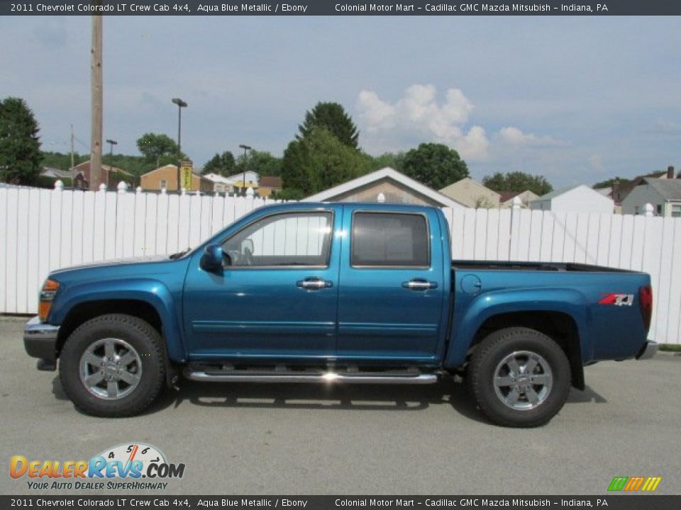 2011 Chevrolet Colorado LT Crew Cab 4x4 Aqua Blue Metallic / Ebony Photo #2