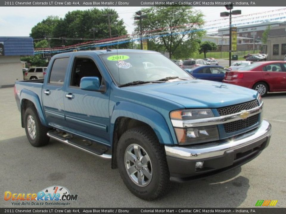 2011 Chevrolet Colorado LT Crew Cab 4x4 Aqua Blue Metallic / Ebony Photo #6