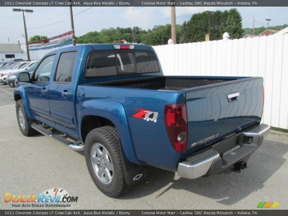 2011 Chevrolet Colorado LT Crew Cab 4x4 Aqua Blue Metallic / Ebony Photo #10