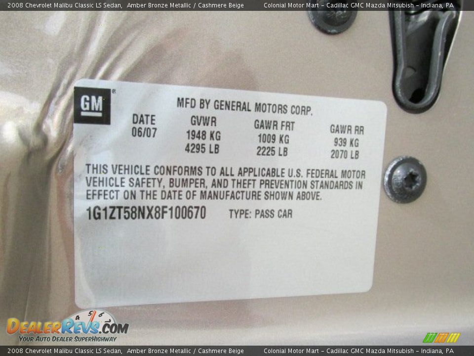 2008 Chevrolet Malibu Classic LS Sedan Amber Bronze Metallic / Cashmere Beige Photo #19