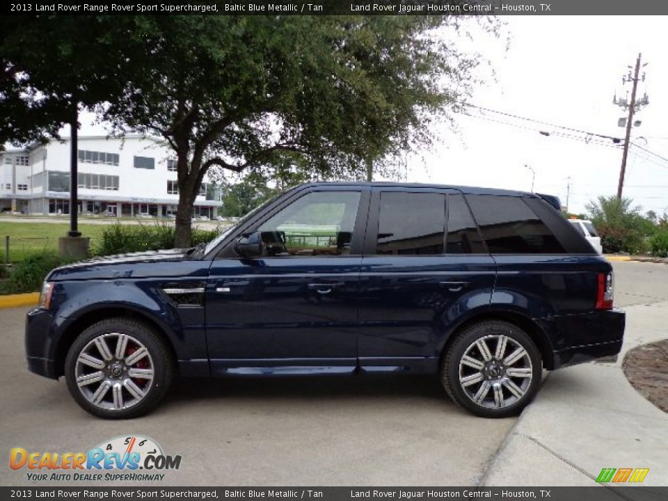 2013 Land Rover Range Rover Sport Supercharged Baltic Blue Metallic / Tan Photo #7