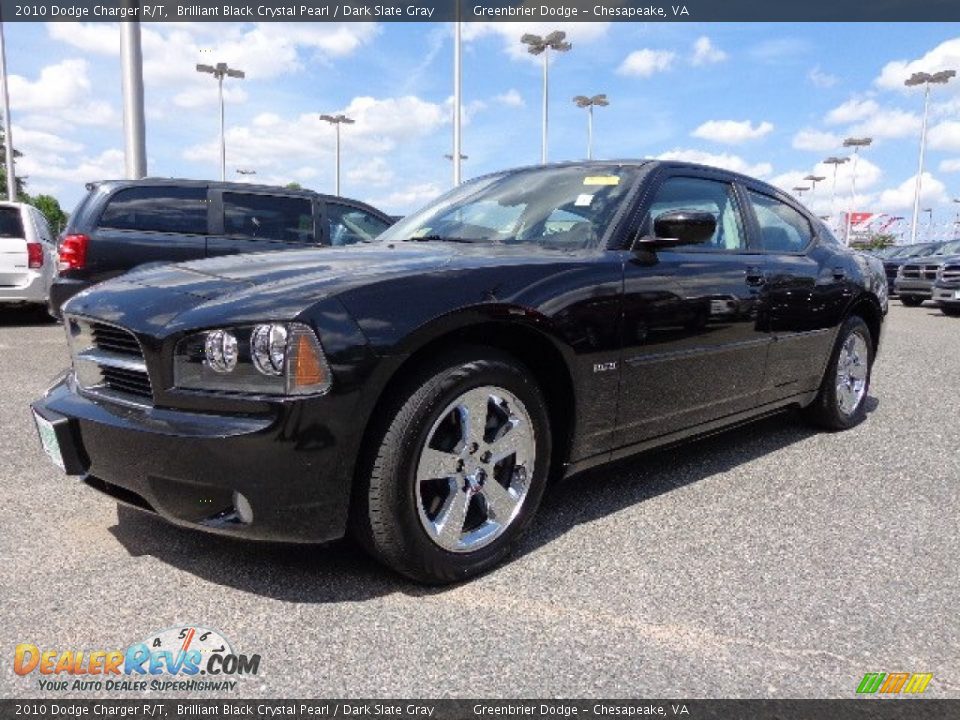 2010 Dodge Charger R/T Brilliant Black Crystal Pearl / Dark Slate Gray Photo #2