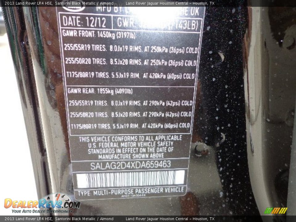 2013 Land Rover LR4 HSE Santorini Black Metallic / Almond Photo #21