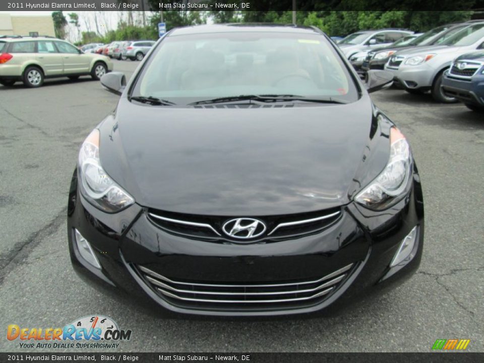 2011 Hyundai Elantra Limited Black / Beige Photo #3