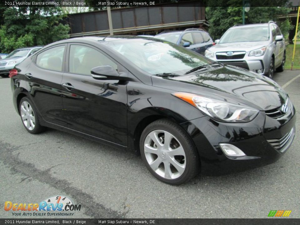 2011 Hyundai Elantra Limited Black / Beige Photo #4