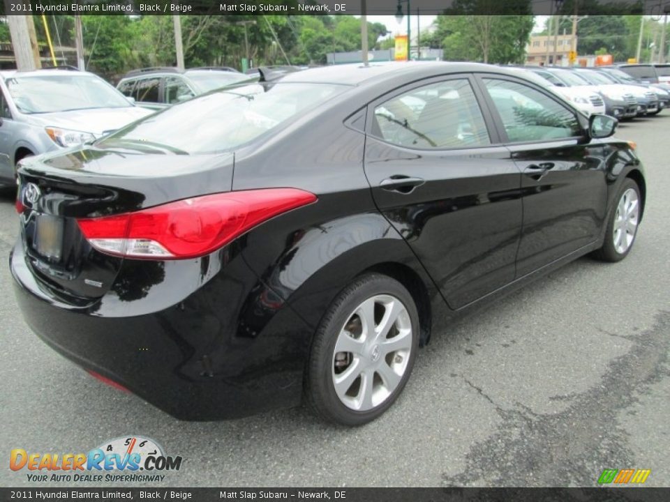2011 Hyundai Elantra Limited Black / Beige Photo #6