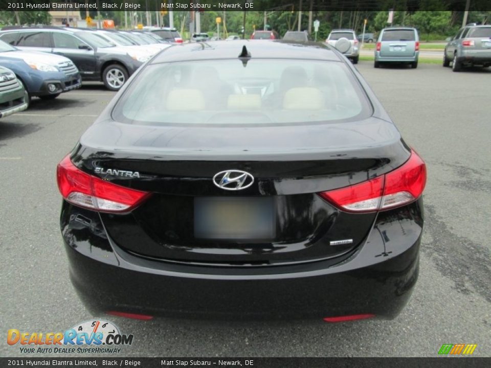 2011 Hyundai Elantra Limited Black / Beige Photo #7