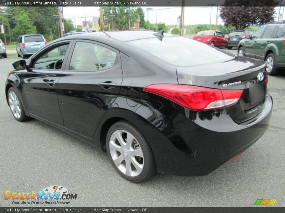 2011 Hyundai Elantra Limited Black / Beige Photo #8