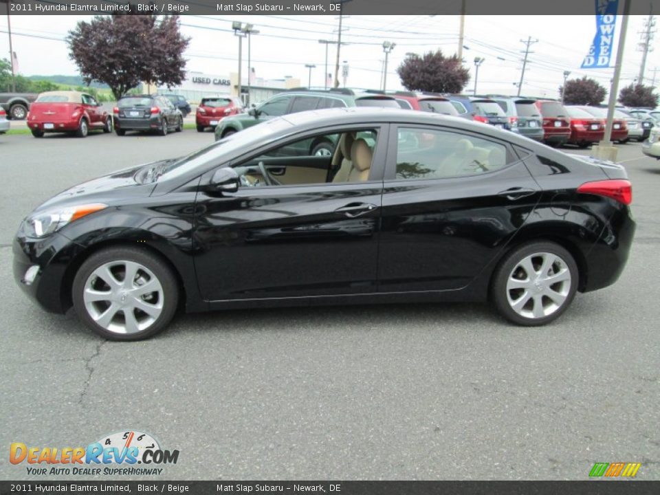 2011 Hyundai Elantra Limited Black / Beige Photo #9
