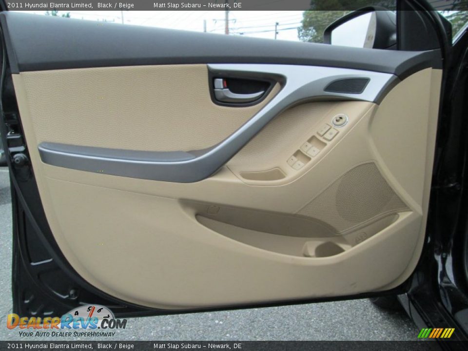 2011 Hyundai Elantra Limited Black / Beige Photo #12