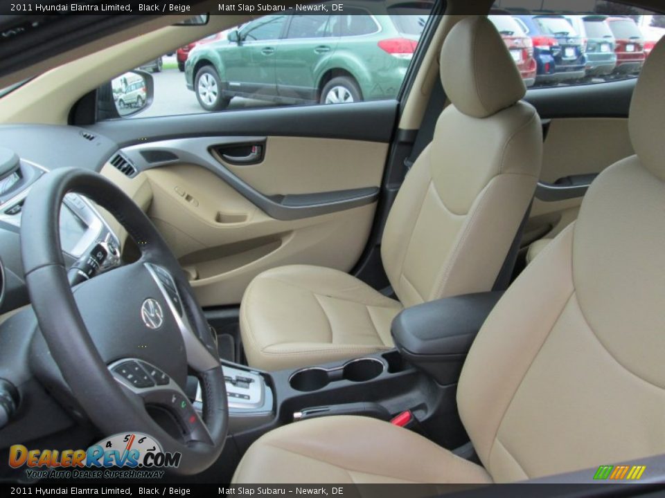 2011 Hyundai Elantra Limited Black / Beige Photo #14