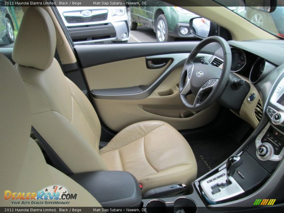 2011 Hyundai Elantra Limited Black / Beige Photo #15