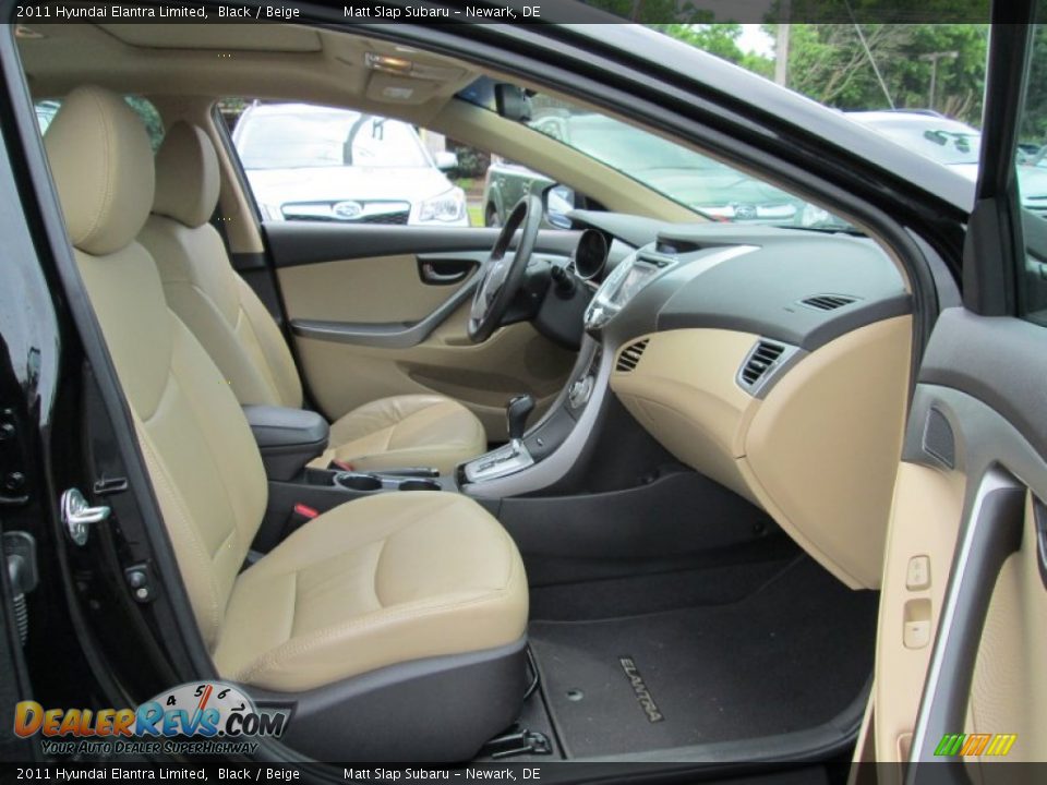 2011 Hyundai Elantra Limited Black / Beige Photo #16