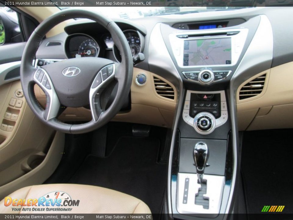 2011 Hyundai Elantra Limited Black / Beige Photo #17