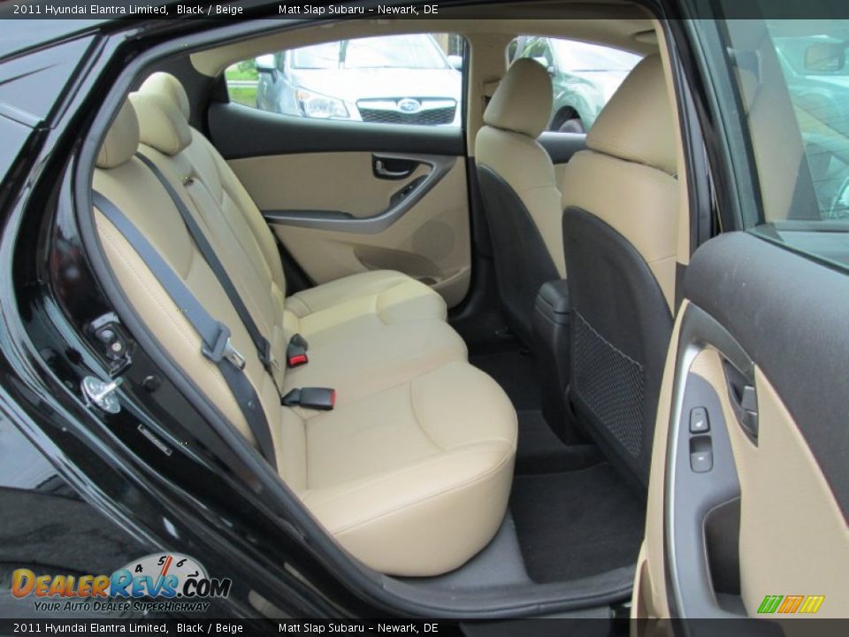2011 Hyundai Elantra Limited Black / Beige Photo #19