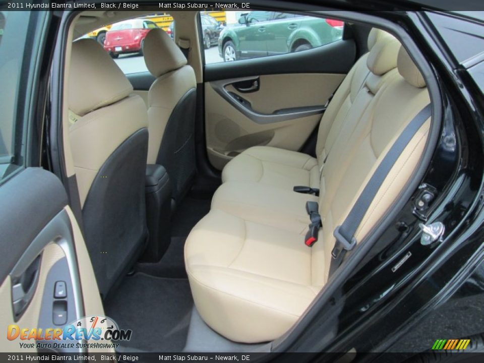 2011 Hyundai Elantra Limited Black / Beige Photo #21