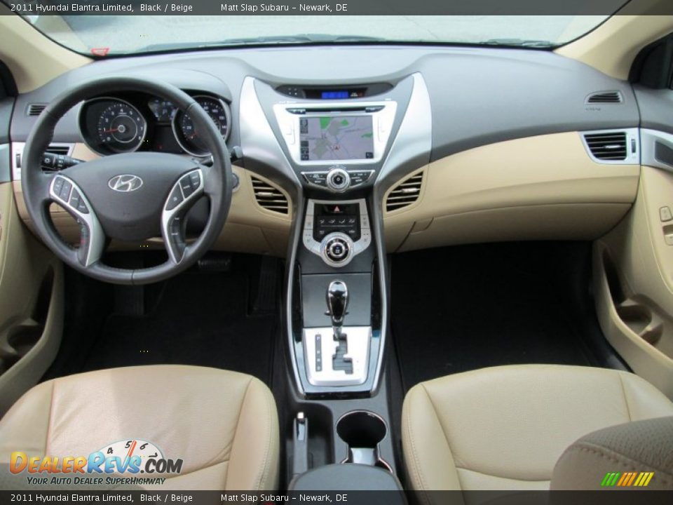 2011 Hyundai Elantra Limited Black / Beige Photo #24